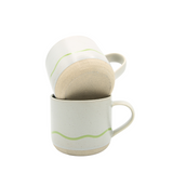 Keith Brymer Jones - Studio Range - Standard Ceramic White Mug - Pebble & Green - 350ml - Gift Boxed