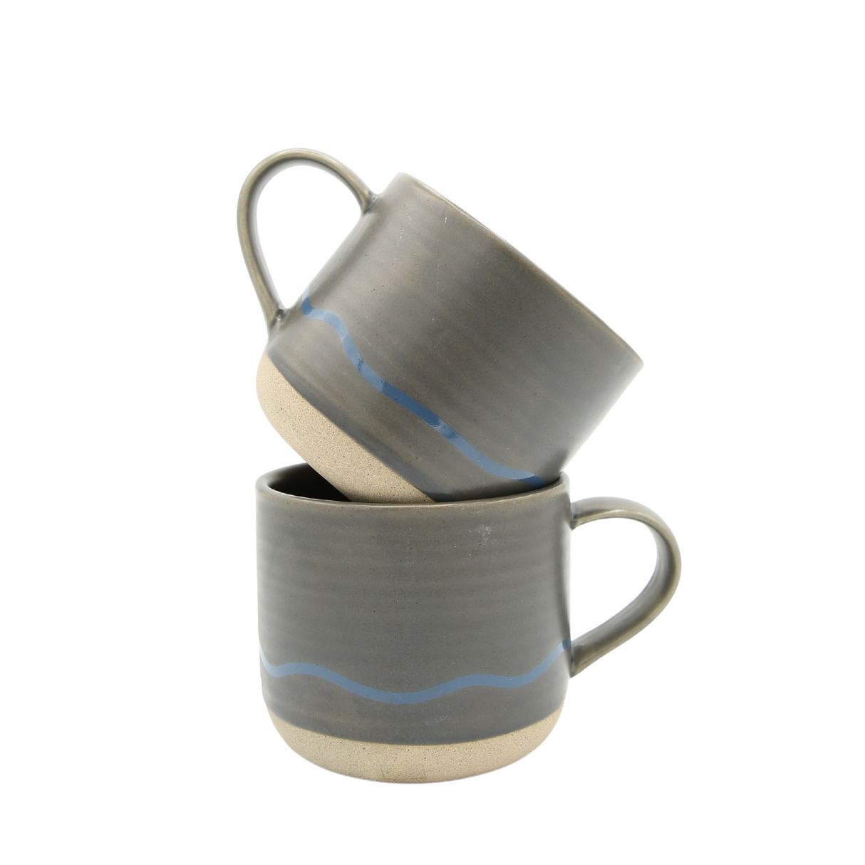 Keith Brymer Jones - Studio Range - Standard Ceramic White Mug - Slate & Blue - 350ml - Gift Boxed