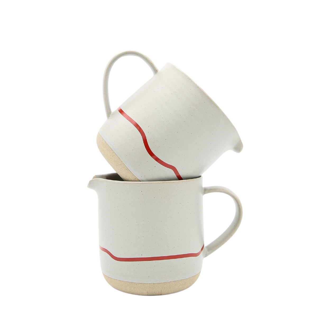 Keith Brymer Jones Studio Collaboration Range - Ceramic Large Mug - Pebble & Red - 400ml - Gift Boxed