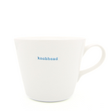 Keith Brymer Jones - Rude Word Range - Standard Ceramic White Mug - knobhead (blue) - 350ml - Gift Boxed