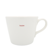 Keith Brymer Jones - Word Range - Standard Ceramic White Mug - babe (red) - 350ml - Gift Boxed