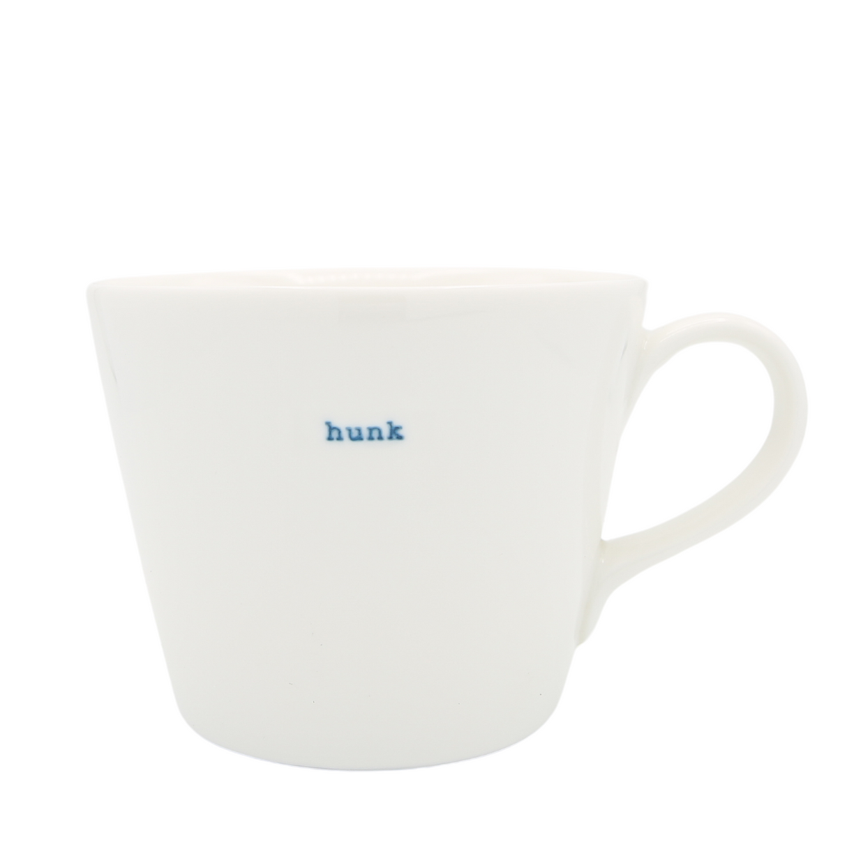Keith Brymer Jones - Word Range - Standard Ceramic White Mug - hunk (blue) - 350ml - Gift Boxed