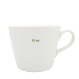 Keith Brymer Jones - Word Range - Standard Ceramic White Mug - King (green) - 350ml - Gift Boxed