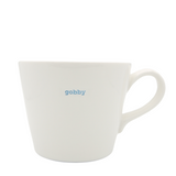 Keith Brymer Jones - Word Range - Standard Ceramic White Mug - gobby (blue) - 350ml - Gift Boxed