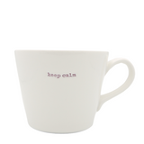 Keith Brymer Jones - Word Range - Standard Ceramic White Mug - keep calm (lilac) - 350ml - Gift Boxed