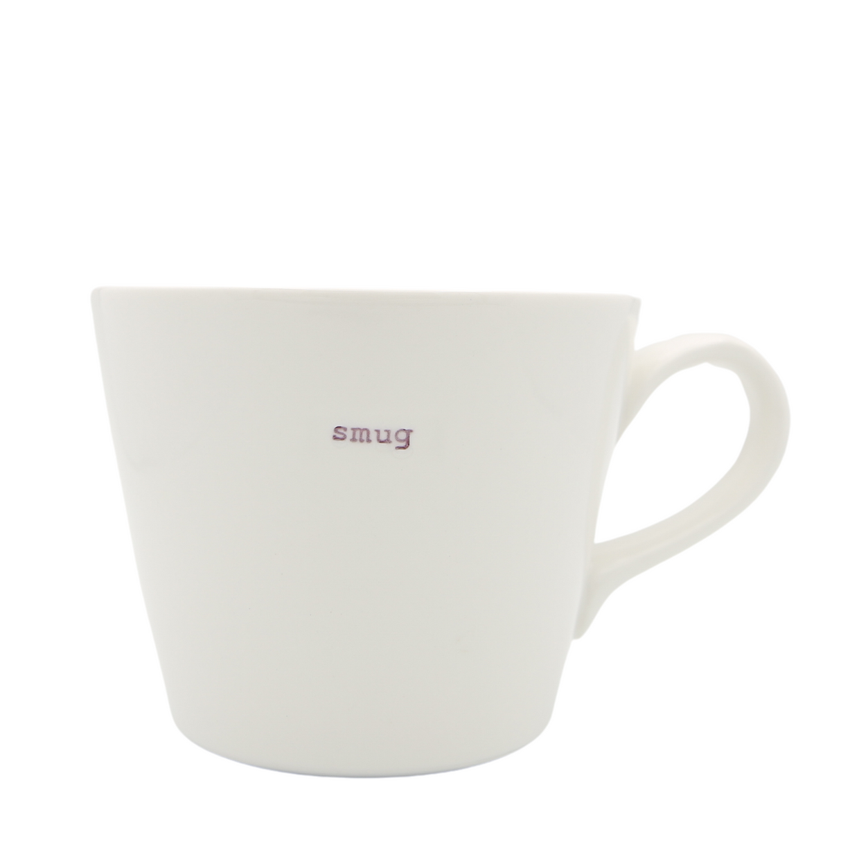 Keith Brymer Jones - Word Range - Standard Ceramic White Mug - smug (lilac) - 350ml - Gift Boxed