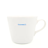 Keith Brymer Jones - Word Range - Standard Ceramic White Mug - Cornwall - 350ml - Gift Boxed