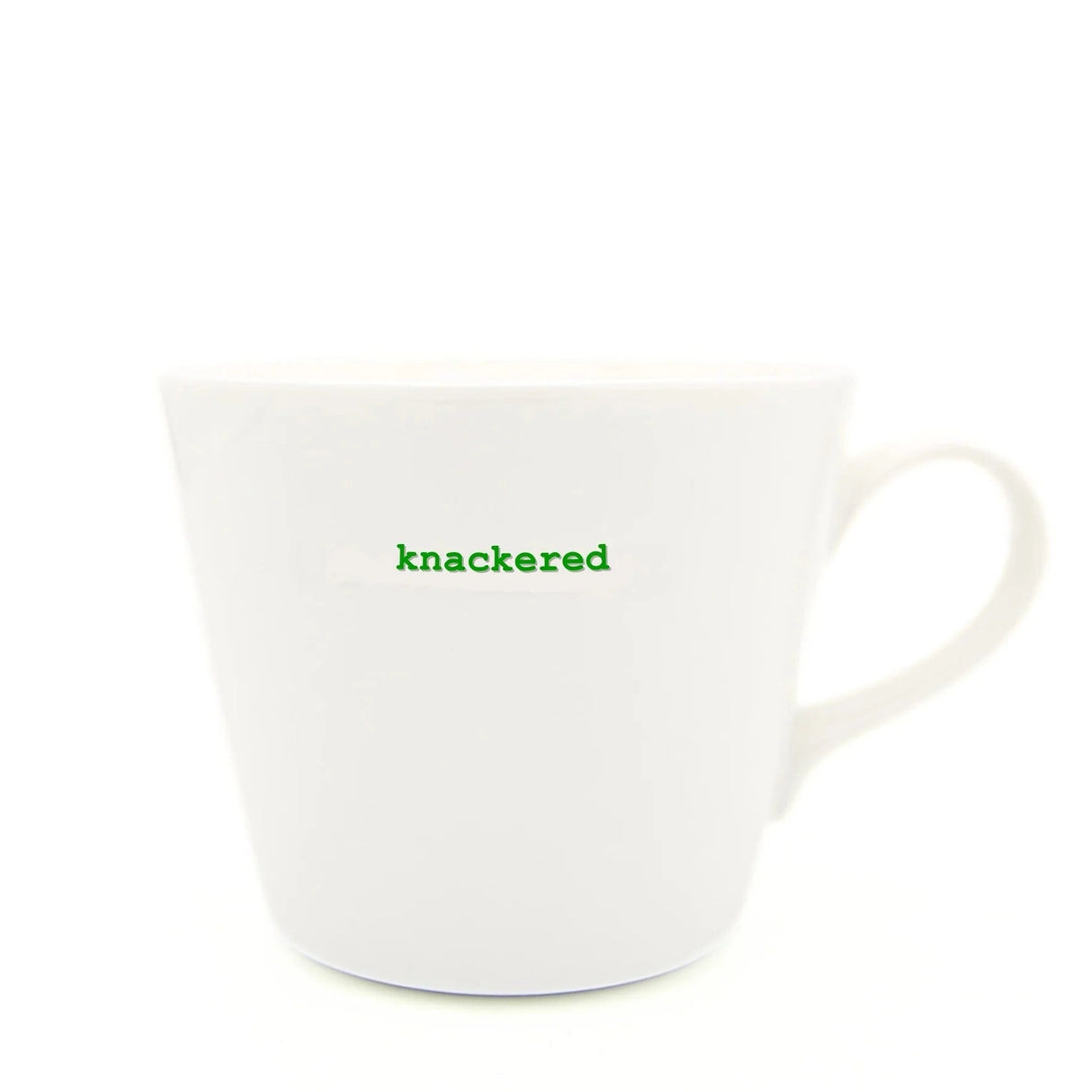 Keith Brymer Jones - Irish Word Range - Standard Ceramic White Mug - knackered - 350ml - Gift Boxed