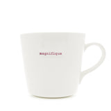 Keith Brymer Jones - French/Francais Word Range - Large Ceramic White Mug - magnifique - 500ml - Gift Boxed