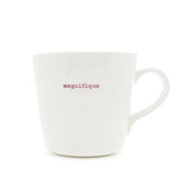 Keith Brymer Jones - French/Francais Word Range - Large Ceramic White Mug - magnifique - 500ml - Gift Boxed