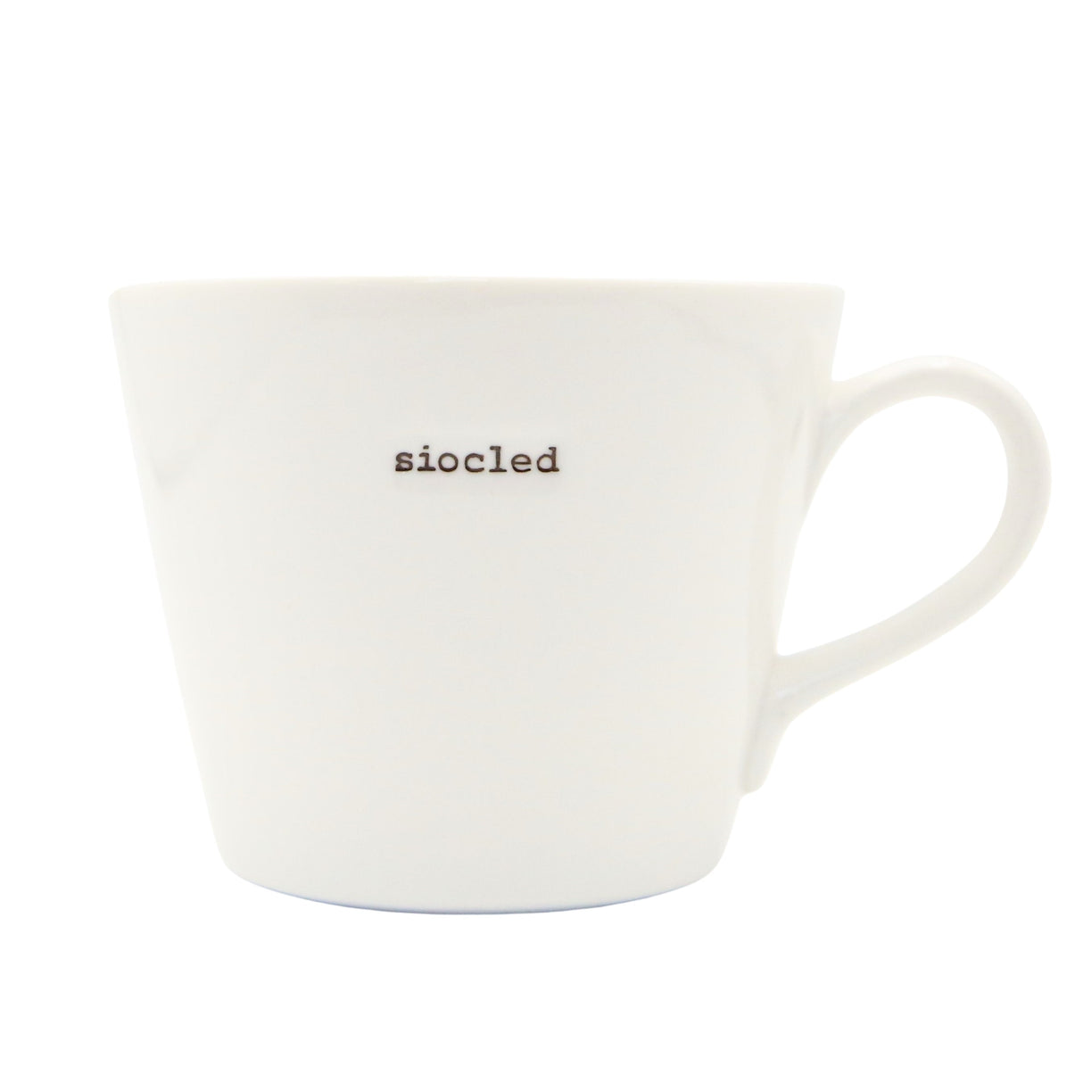 Keith Brymer Jones - Cymraeg\Welsh Word Range - Standard Ceramic White Mug - siocled - 350ml - Gift Boxed