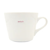 Keith Brymer Jones - Welsh/Cymraeg Word Range - Standard Ceramic White Mug - cwtch - 350ml - Gift Boxed