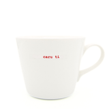 Keith Brymer Jones - Cymraeg\Welsh Word Range - Standard Ceramic White Mug - caru ti - 350ml - Gift Boxed