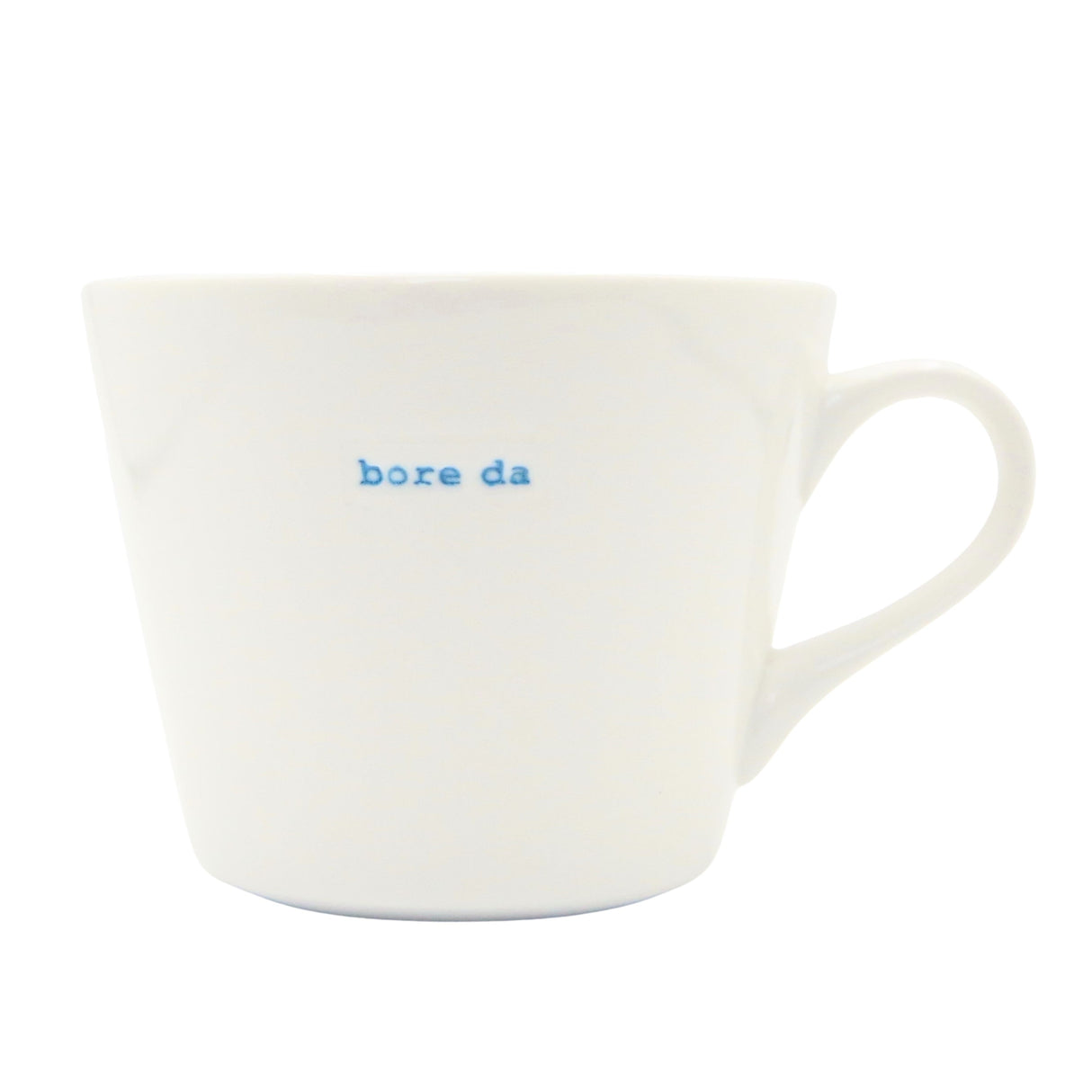 Keith Brymer Jones - Welsh/Cymraeg Word Range - Standard Ceramic White Mug - bore da - 350ml - Gift Boxed