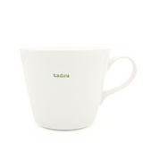 Keith Brymer Jones - Welsh/Cymraeg Word Range - Standard Ceramic White Mug - tadcu (blue) - 350ml - Gift Boxed