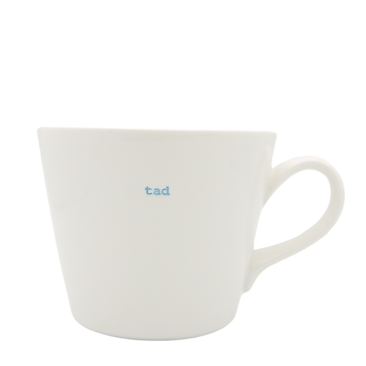 Keith Brymer Jones - Welsh/Cymraeg Word Range - Standard Ceramic White Mug - tad (blue) - 350ml - Gift Boxed