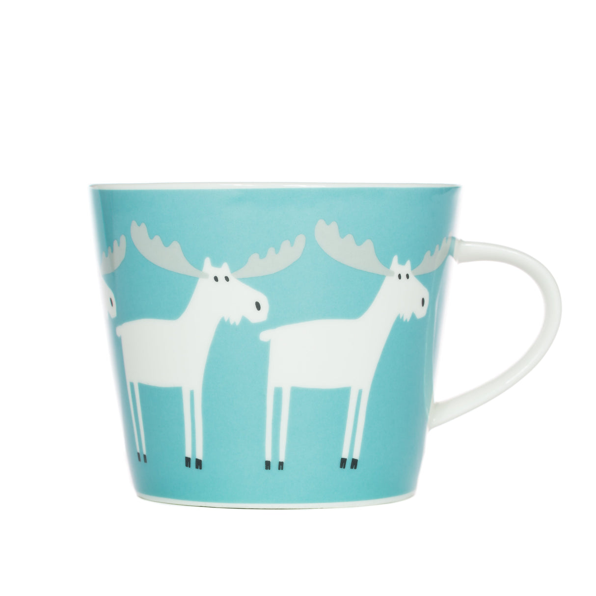 Scion Living - Keith Brymer Jones Collaboration Range - Marty Moose Ceramic Mug - Aqua/Frost - 350ml