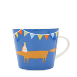 Make International Keith Brymer Jones Collaboration Range - Scion Living 10th Ann. Ceramic Mug - Mr Fox Party Hat - Denim - 350ml