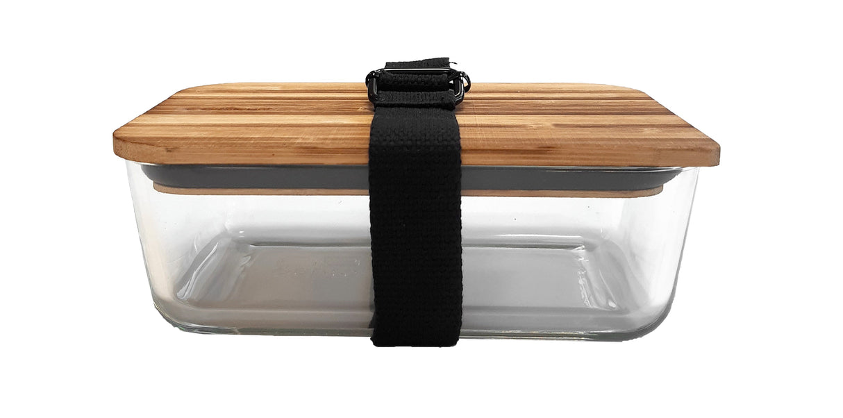 Lunch box with belt and seperator - black
