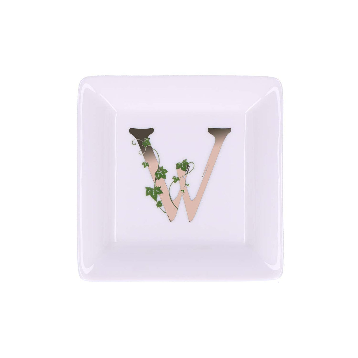 ADORATO SQUARE PLATE 'W' 10X10 cm GB