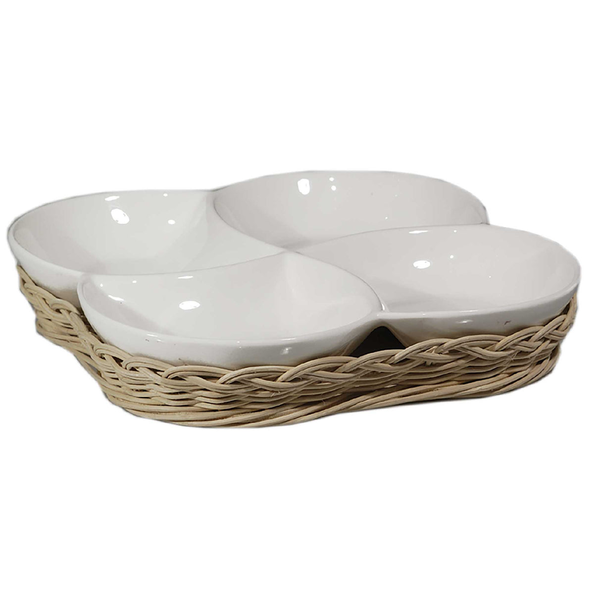 WICKER FOR SERVING PLATE 4 PARTS cm 26