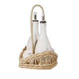 Wicker For Oil/Vinager Salt/Pepper W/H