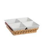 Wicker For 4 Square Bowls Cm 10(#)