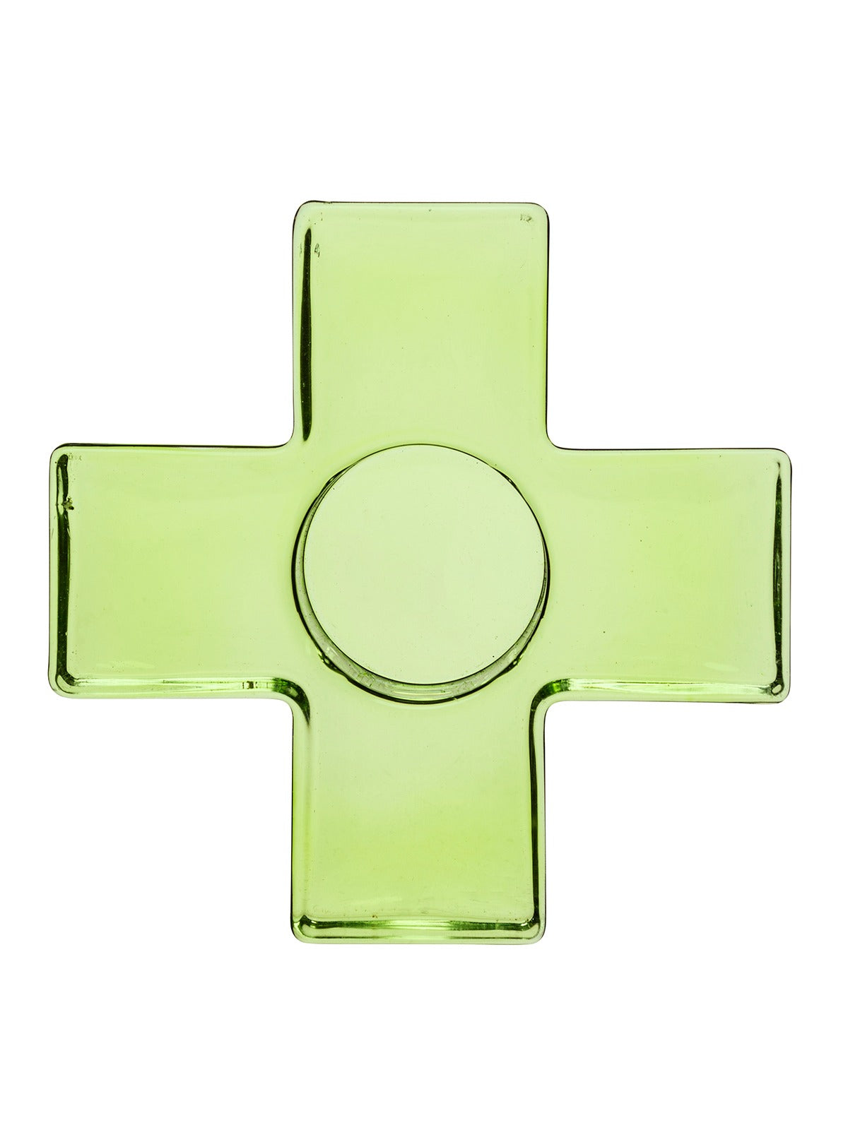 Cross candleholder  green