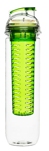 Fresh bottle with fruit piston green