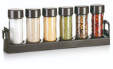Spice Jars In Narrow Stand  Anthracite 6 Pcs Season