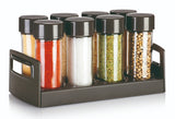 Spice Jars In Stand  Anthracite 8 Pcs Season
