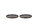 Lunch plate Fjord 20.5 cm 2 pcs Black metallic Porcelain