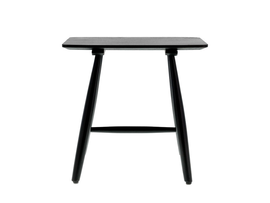 Stool Bast 46.5x28x45cm Black Solid Oak