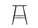 High Stool Bast 46.5x28x64cm Black Solid Oak
