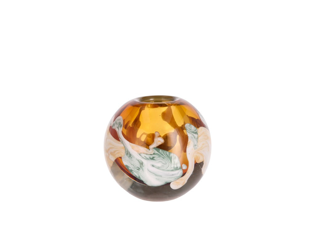 Vase Otea 11x11x10.5cm Blue/Brown Glass