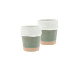 Espresso cup Evig 0.1 liter 2 pcs Green/White Porcelain