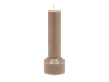 Pillar candle Hvils D7 x 20 cm Taupe Paraffin/Stearin