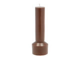 Pillar candle Hvils D7 x 20 cm Brown Paraffin/Stearin