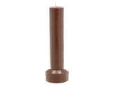 Pillar candle Hvils D8 x 23 cm Brown Paraffin/Stearin