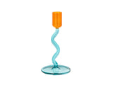 Glass candlestick Styles 8.5 x 15.3 cm Blue/Amber