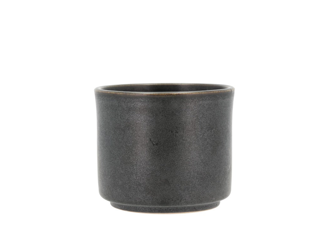 Flowerpot Leer 13 x 11 cm Black metallic Stoneware