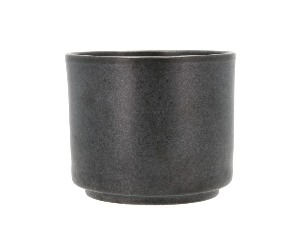 Flowerpot Leer 17 x 15 cm Black metallic Stoneware