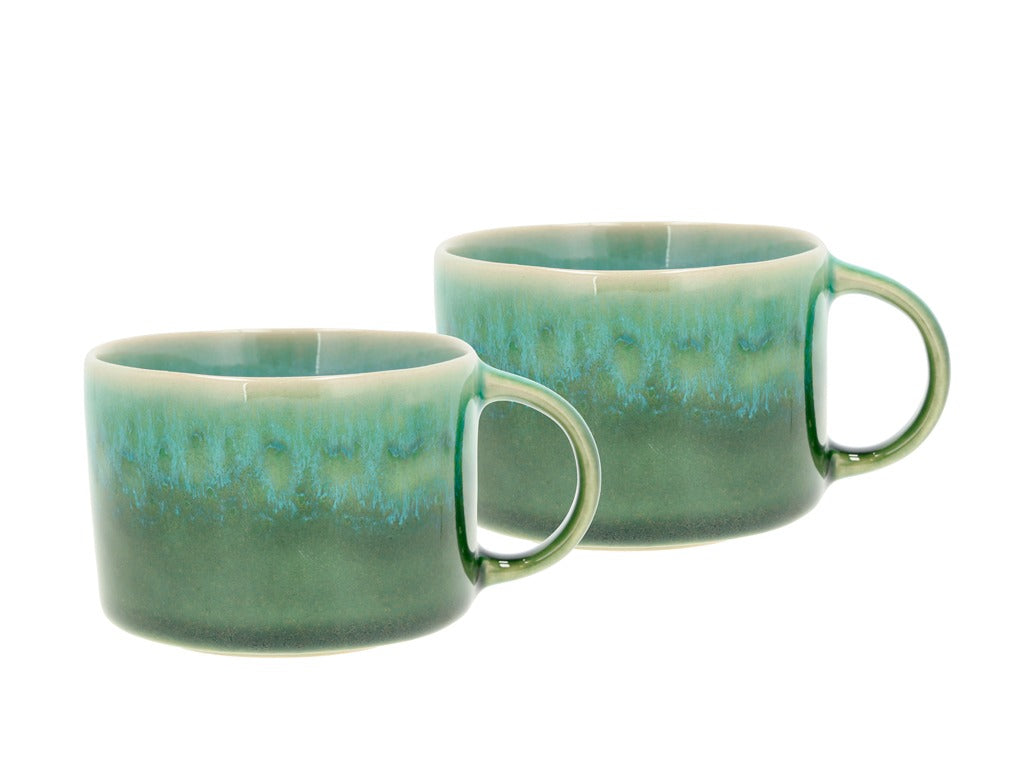 Mug w. handle Styles 0.16 liter 2 pcs Green/Blue Stoneware