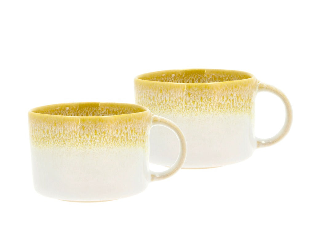 Mug w. handle Styles 0.16 liter 2 pcs Yellow/Cream Stoneware