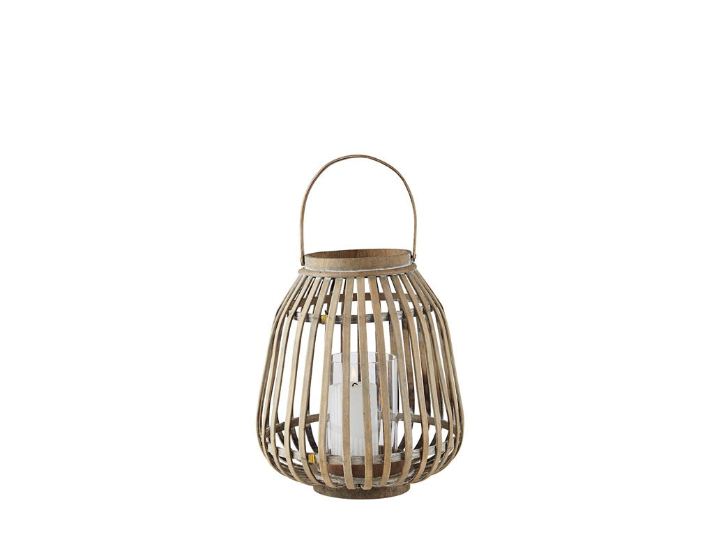 Lantern Amas Bamboo/Glass D25 H30 Nature
