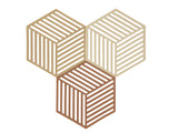 Trivet Hexagon 3 pcs Khaki/Warm sand/Almond
