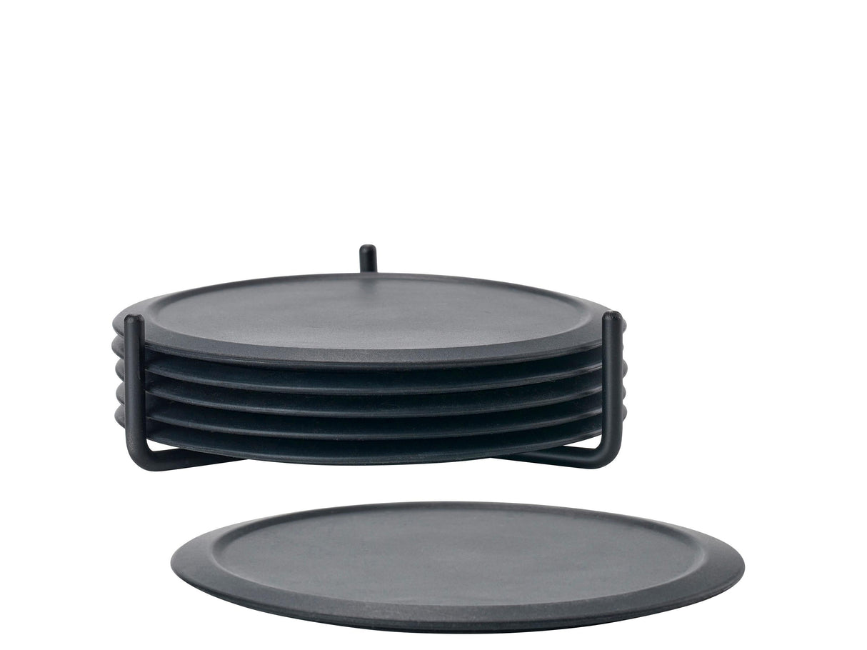 Coasters w holder Black Singles