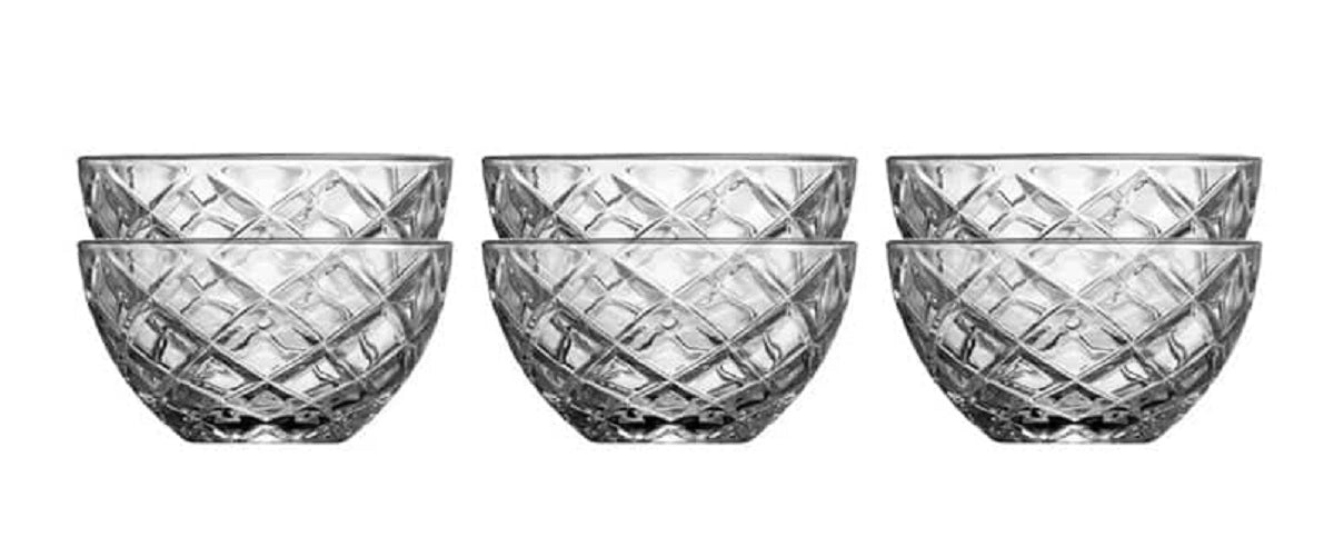 Bowl Diamond 12 cm 6 pcs Clear